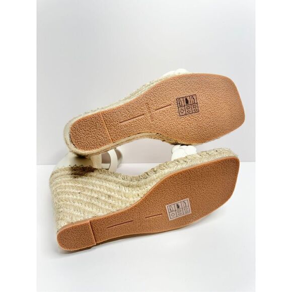Dolce Vita Espadrille Sandals Size 9.5 White Ankle Strap Open Toe NEW - Picture 9 of 10